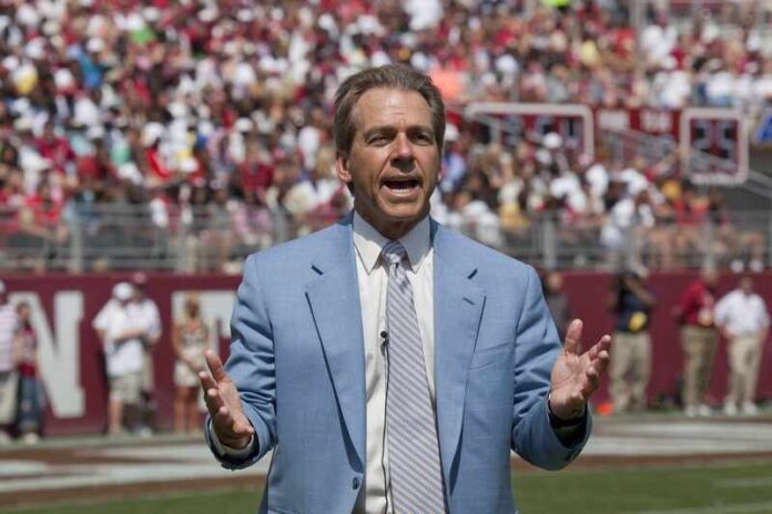 Nick_Saban,_who_is_the_Alabama_team_coach,_gives_interviews_and_watches_all_the_plays_during_this_important_spring_scrimmage_at_University_of_Alabama,_Tuscaloosa,_Alabama_LCCN2010638313