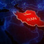 Map highlighting Iran with Tehran marked