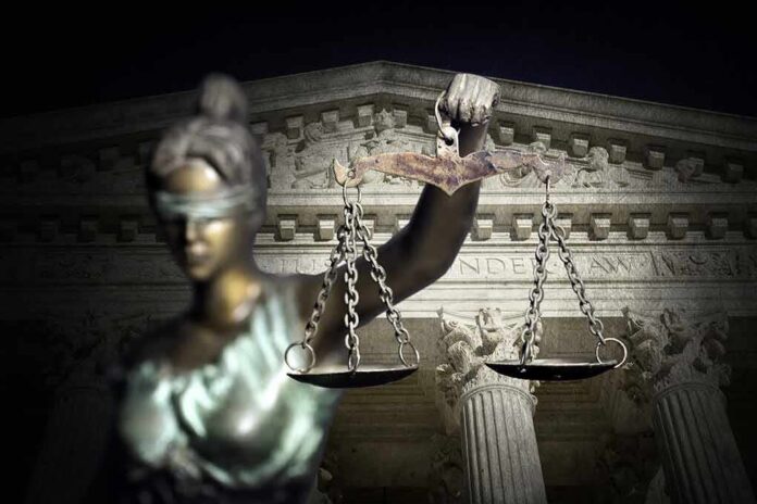 570949213 featured image Blindfolded Lady Justice with scales Supreme Court background