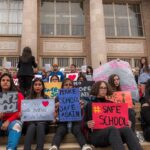 Students protesting for school safety outside Tucson High School