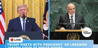 Live: Trump meets with Lebanon President Joseph Aoun at White House amid Iran war