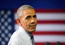 Viral Obama Clip Backfires man speaking at podium with american flag backdrop