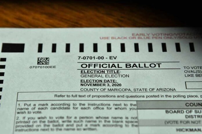 Official ballot form with barcode and election details