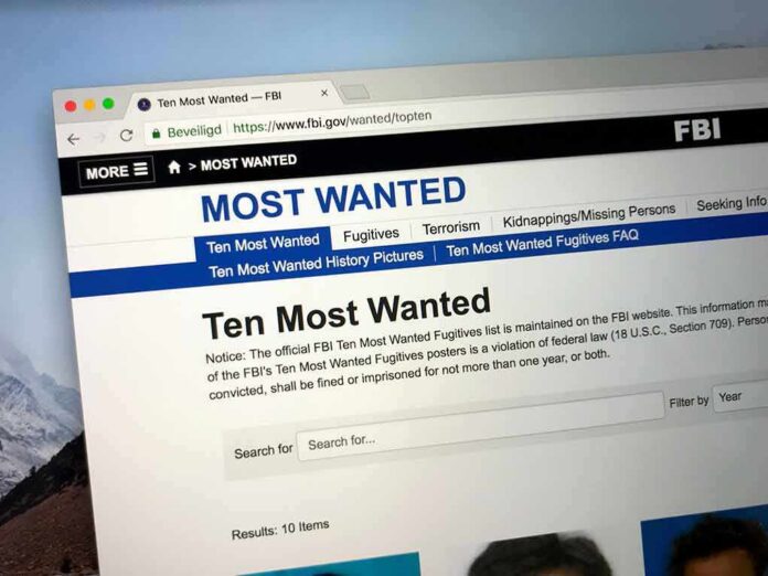 Computer screen showing an FBI Most Wanted webpage